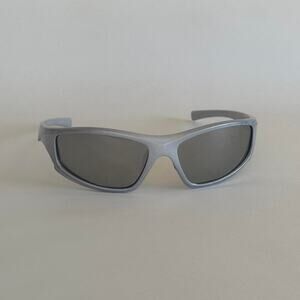 Y2K Grey Silver Sporty Sunglasses Unisex Athletic Style UVA UVB